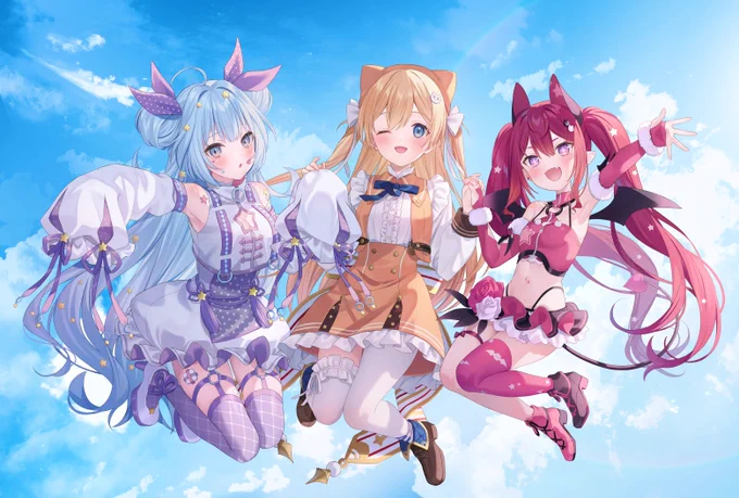 Vtuberグループ「あいまに」の皆様を描かせて頂きました! 