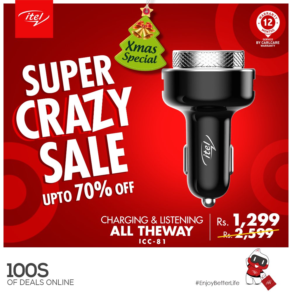 ItelPakistan's tweet photo. Knock knock! This year end sale is WILD! Limited stock on 70% off!
SUPER CRAZY SALE is back again and this time it's the XMAS special with even better deals.
Place your order Now: https://t.co/JLV1ln6frR
#itelhome #itelaccessories #enjoybetterlife #supercrazysale #itelaudio https://t.co/8pECZdtMmm
