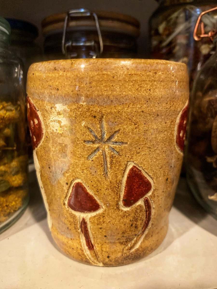 Honholistics's tweet photo. Stunning handmade goblet made by my beautiful daughter Jess. Celebrating your artistic talent &amp; my love for foraging. It’s perfect 🍄⭐️❤️ https://t.co/YmukrVCqRh