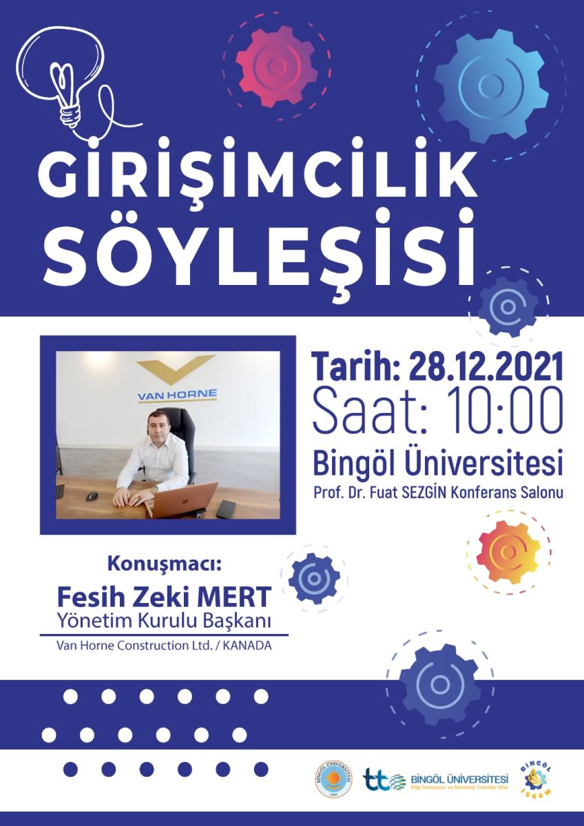 📢''Girişimcilik Söyleşisi''

Programa davetlisiniz...

📆28 Aralık 2021 Salı
⏰10.00
🏘️ Bingöl Üniversitesi Prof. Dr. Fuat Sezgin Konferans Salonu