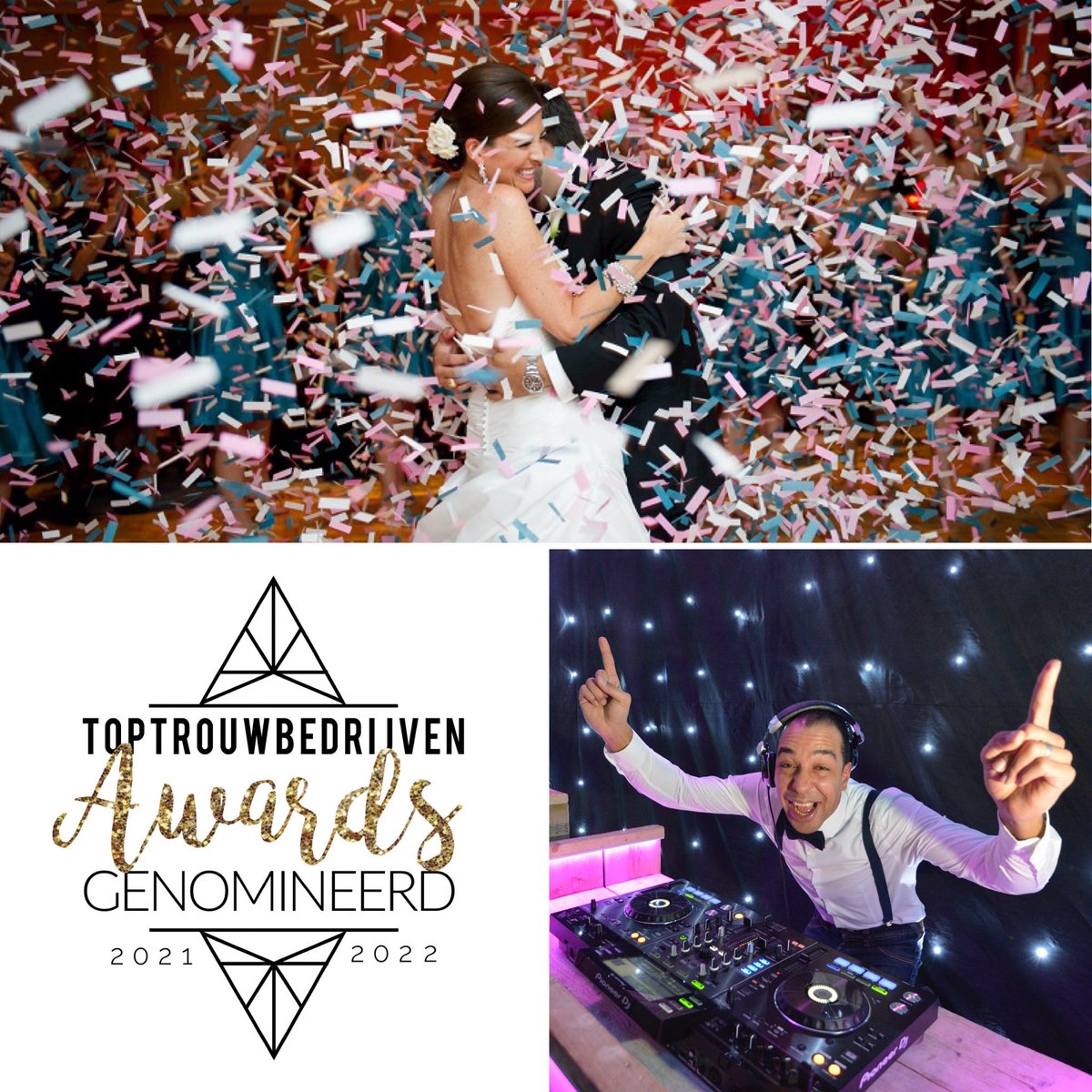 Artistic Productions is weer genomineerd als beste bruiloft dj van Nederland! 😍

Check 🗳:
toptrouwbedrijven.nl/stem-toptrouwb…

Klik op 🔘*Artistic Production*, zet onderaan je naam en e-mailadres. E-mail is alleen voor verificatie van je stem (dus aub akkoord geven 😇, het is GEEN spam).
