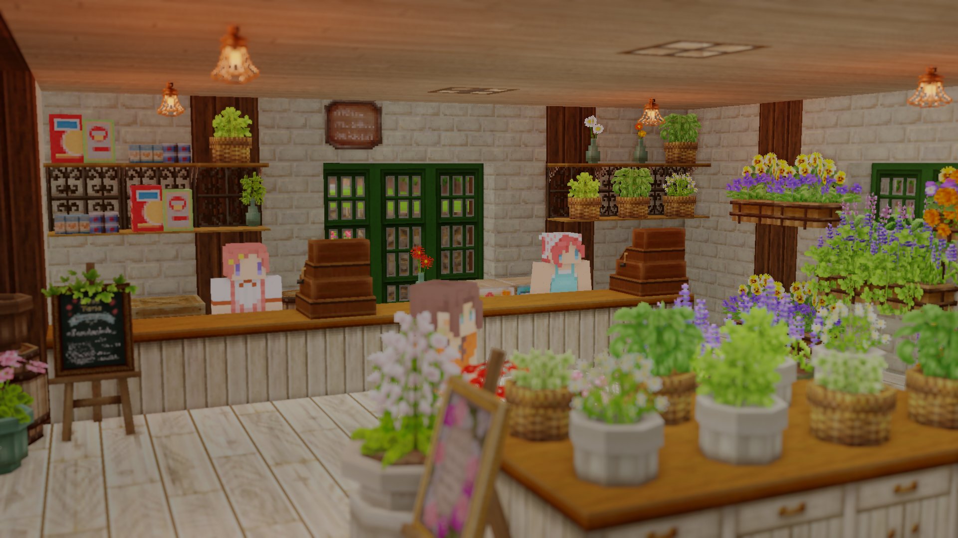 Pon P Pa Twitter 進捗チラ見せ 花屋の内装つくつく Minecraft Minecraft建築コミュ Miniaturia T Co Jbneag67y0 Twitter