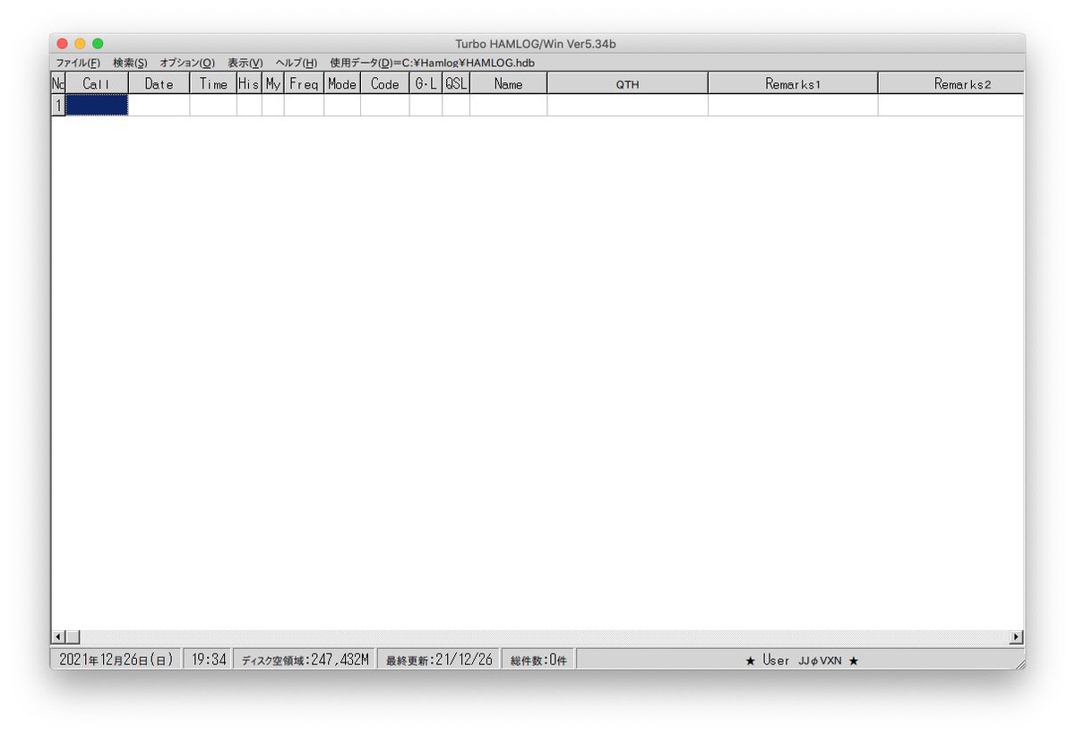 JJ0VXN_0914's tweet photo. 年の瀬にはいろいろやりたくなるもんで、こんどはMac上でTurboHAMLOGが動くようになりました。
#Wineskin
#TurboHAMLOG
ありがとう！ https://t.co/Wh40Qy1qx2