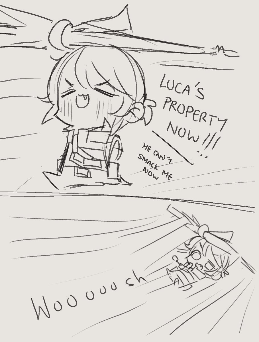 Prompt: Luca is (stealing the Wu Chang umbrella)

All according to Wu Chang's plan 