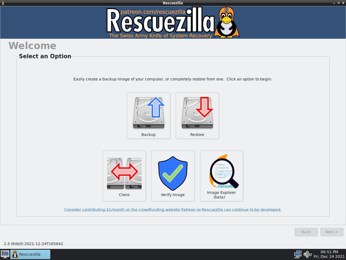 elhackernet's tweet photo. Disponible ya una nueva versión de Rescuezilla 2.3 basada en Ubuntu 21.10
⏩  “La Navaja Suiza de los Sistemas de Recuperación”
https://t.co/DMq0MD6KpL https://t.co/vVqa81IHUc