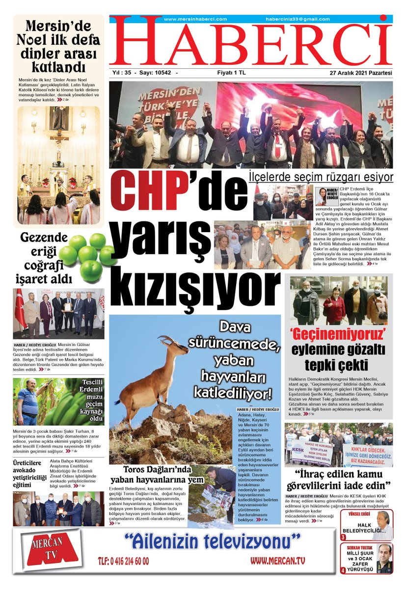 mersinhabercig's tweet photo. YEREL GAZETE OKU ŞEHRİNDEN HABERDAR OL, MERCAN TV İZLE SESİN DUYULSUN.
#Mersin #HaberciGazetesi https://t.co/0BGIs6Vl4U