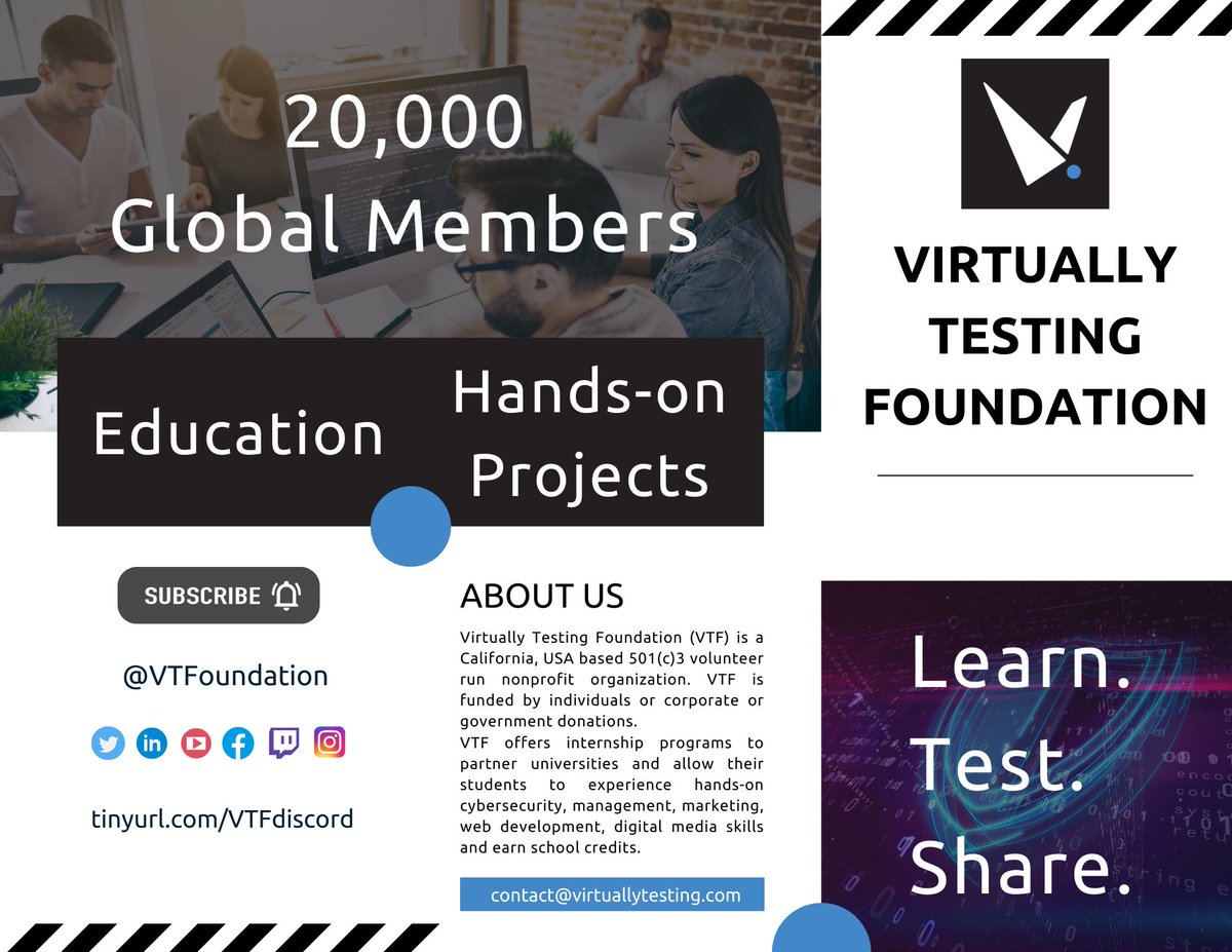 VTFResearch's tweet photo. Thank you, #VTFoundation community. 
Our mission of helping the cybersecurity community by offering technical and non-technical roles wouldn't be possible without your support.

Join the community: https://t.co/AJze2K1Mo0 https://t.co/AN4LWxCkUH