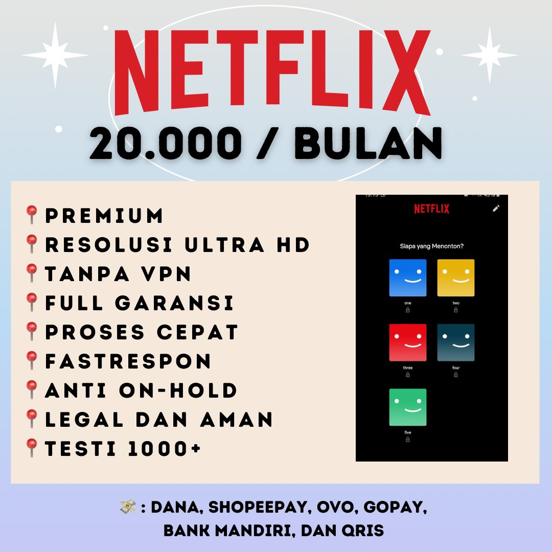 ⚠️PROMO NETFLIX 20K/BULAN⚠️
kamu lagi nyari netflix yang murah tapi tetap aman dan bergaransi?🥰🌻
📌 bergaransi
📌 aman
📌anti on-hold
📌 legal &amp; trusted
📌 tanpa VPN
testi : shortest.link/2fS2

✨ DM / WA ke : wa.me/62895622727021 
#zonaba #zonauang #zonajajan #zonaba