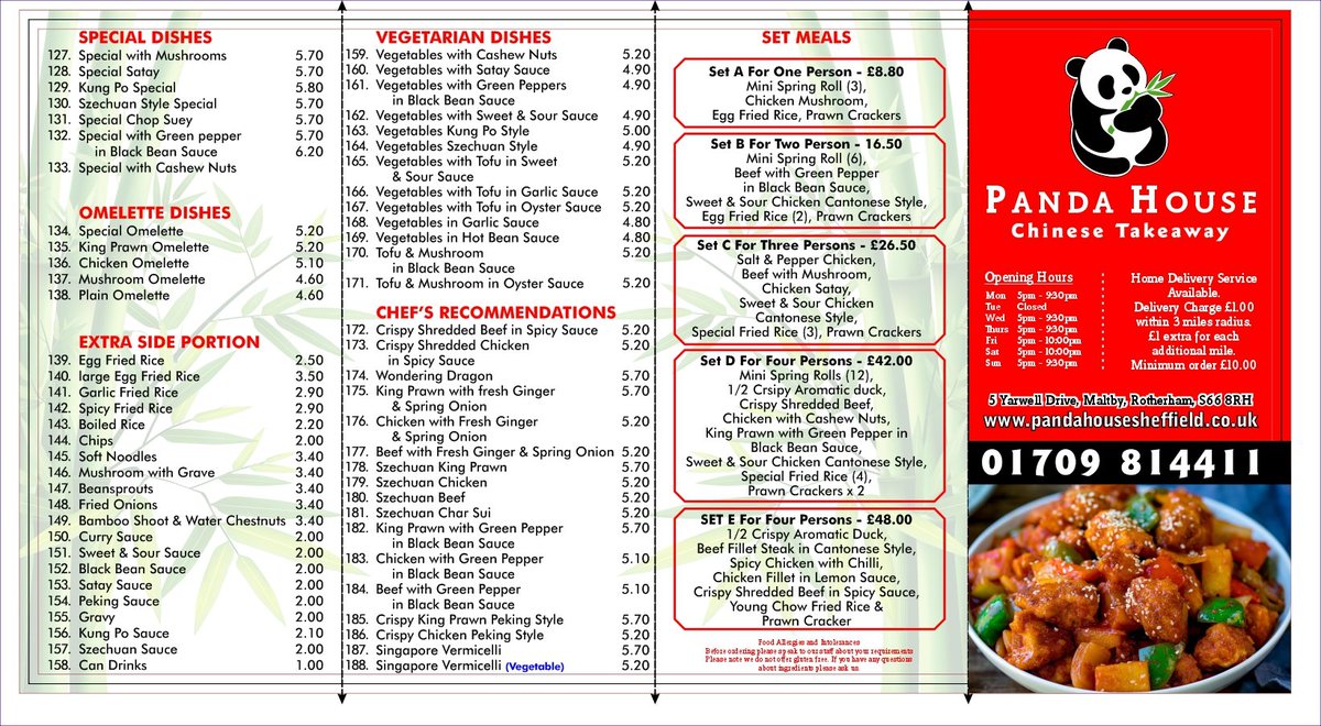 PandaHouseUK's tweet photo. @dawnrose007 Here's our menu and address! https://t.co/K9TpTcp0wQ