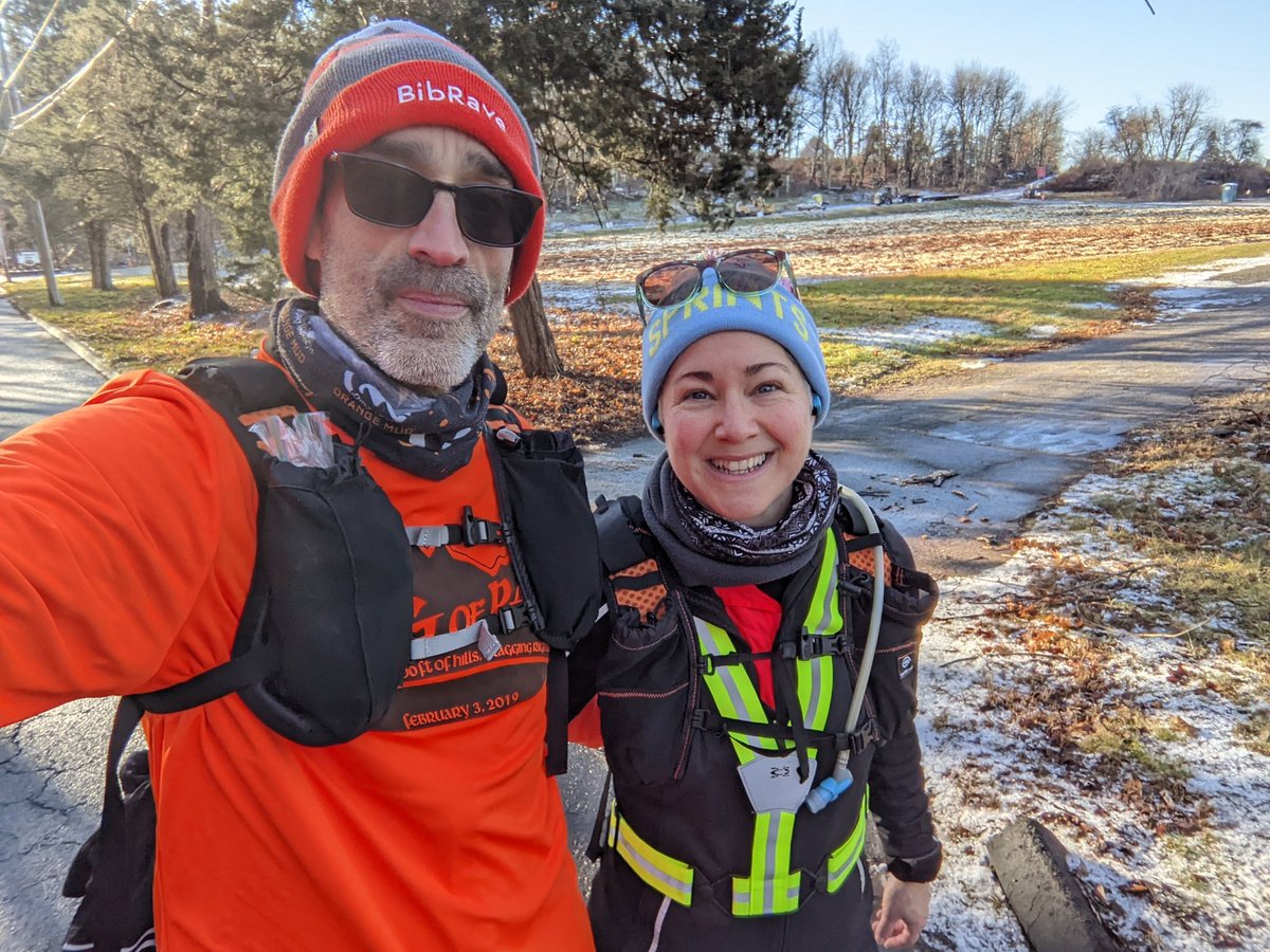 CTRunner21's tweet photo. We had a 7 mile plan. Icy roads changed everything (slick uphills). 3.2 miles and no injuries. We will be back to conquer the hills. #dirtunit #trailroadwherever #everydaydirt #couplegoals #RunWithAdam #CrushThoseMiles #OrangeMudAmbassadors @Orangemud #hydroquivervestpack1 https://t.co/F6vNqLFK2n