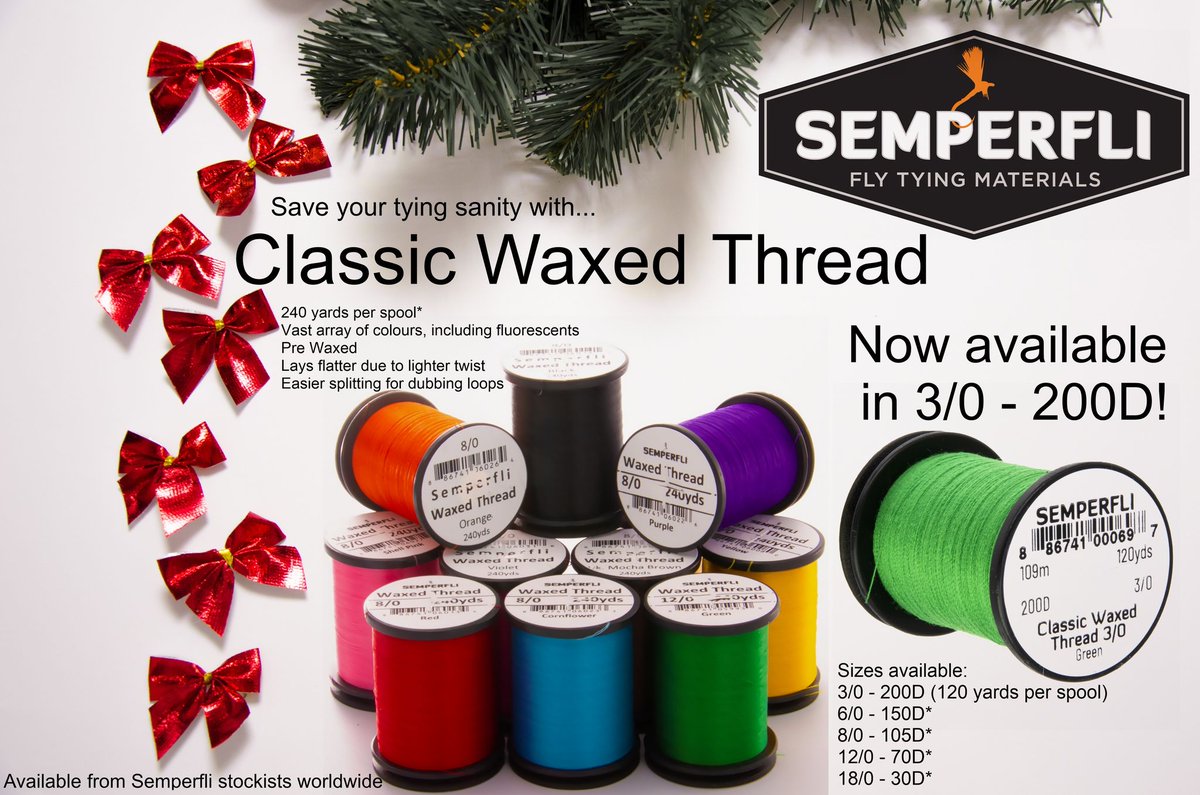 semperfli's tweet image. 'Save your fly tying sanity' with the very best waxed thread - you can rely on Semperfli! #semperflichristmas #semperfli #waxedthread