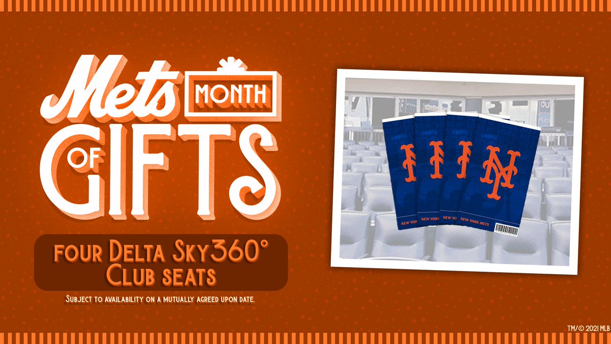 🎟 RT TO WIN 🎟

Retweet this for a chance to win four Delta Club tickets to a #Mets home game. #MetsMonthOfGifts
