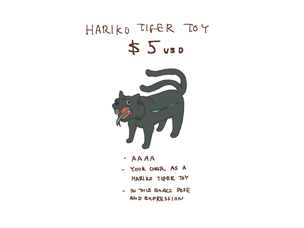 I'm capping the headshots at the total of 5 slots, and Hariko Tiger doodle at 10 for now. DM me to commission, I'm kinda sleepy rn so I might check back in the morning 