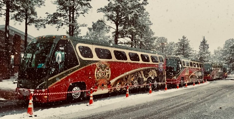 ArrowStageLines's tweet photo. Day after #christmas and Santa's helpers arriving back home. Who knew Santa used #motorcoaches to help deliver presents? π
π»π #arrowstagelines #northpoleexperience https://t.co/I4x5G09wjc