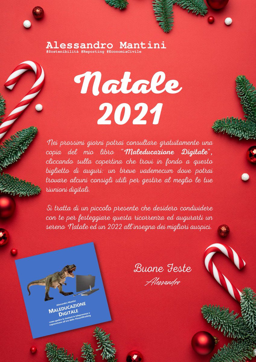 MantiniAlex's tweet photo. Nei prossimi giorni potrete consultare gratuitamente una copia del mio libro "Maleducazione Digitale", cliccando su questo link: https://t.co/PaO5AxLuT6 . Un piccolo presente che desidero condividere con voi per festeggiare questa ricorrenza ed augurarvi Buone Feste. https://t.co/483PKw4qdu