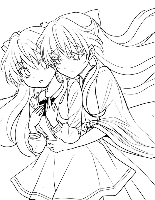 雪かき1時間でペン入れがブレブレになるんデスけど…😰弱っ
ちょっと百合っぽーい↗️ 