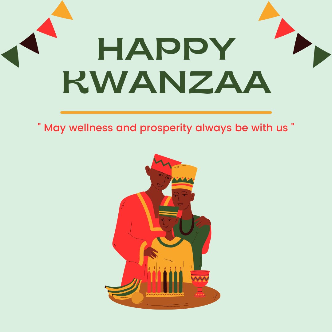Grantwriter's tweet photo. From our families to yours, wishing you a very happy Kwanzaa! May you experience the joy of unity and prosperity in the coming year!

#happykwanzaa #firstdayofkwanzaa #Happyholidays #NewYear #blackownedbusiness #community #love https://t.co/iwKuwzubqj