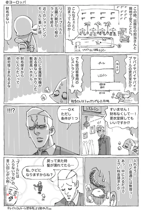 海外リゾートホテルで財布紛失。 
