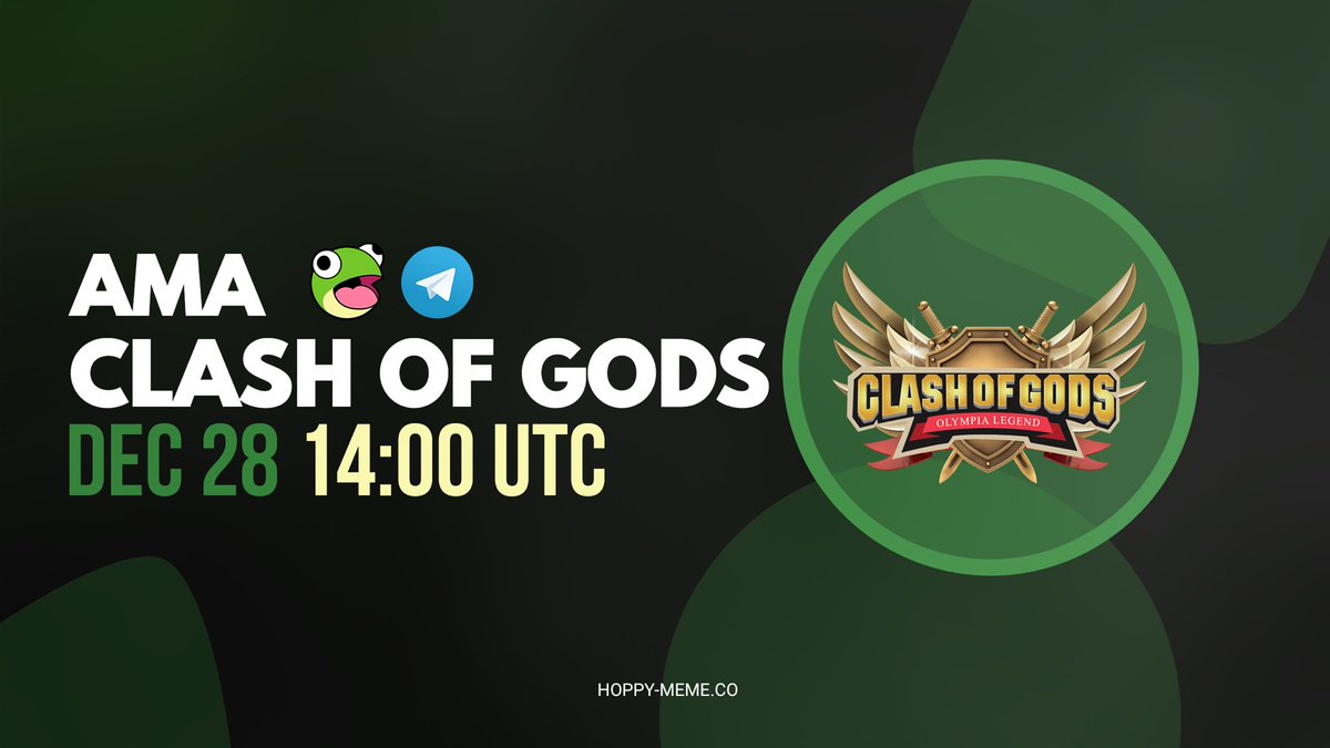 HOPPY Launchpad (@hoppymeme) on Twitter photo 🚀We are hosting an AMA session with @infoclashofgods founder!!
📅AMA date: Dec 28 2021
⏰Time : 1400UTC
Ask questions below now and live question on our Telegram! Stand a chance to walkaway with $300 BUSD!
In order to win: Tag 3 friends & follow
@infoclashofgods
<a href="/HoppyMeme/">HOPPY Launchpad</a> 🚀We are hosting an AMA session with @infoclashofgods founder!!
📅AMA date: Dec 28 2021
⏰Time : 1400UTC
Ask questions below now and live question on our Telegram! Stand a chance to walkaway with $300 BUSD!
In order to win: Tag 3 friends & follow
@infoclashofgods
<a href="/HoppyMeme/">HOPPY Launchpad</a>