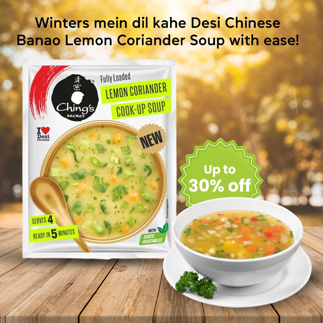 bigbasket_com's tweet photo. Add warmth to the winter season with Ching's Lemon Coriander Instant Soup.
Enjoy restaurant like soup at home!
Shop now at bigbasket!
#bigbasket #Chings #ChingsInstantSoup #ChingsSoup #WinterDays #Soup #InstantSoup #EasyRecipes #QuickRecipes #LemonCoriander #LemonCorianderSoup https://t.co/gP5jcw9lna