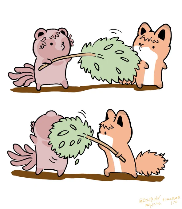 ※タヌ&🦊「すす払い」パロ 