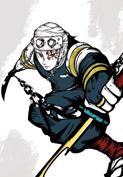 SHINGAさんがTwitterに投稿した宇髄天元(鬼滅の刃)のイラスト。