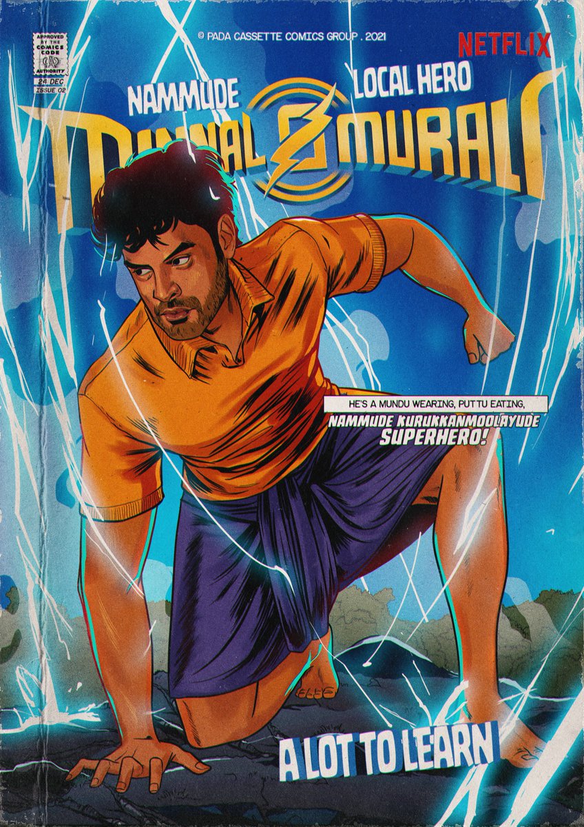 Netflix_INSouth's tweet photo. The MMCU is here to pack a p̶u̶n̶c̶h̶ KAPOW!💥
And these fanmade comic covers are proof⚡️
🎨: @CassettePada 
#MinnalMurali (1/3) https://t.co/5q83oUso4b