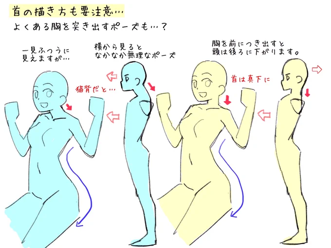 首の違和感をなくす攻略法

「ん??なんかおかしい」
と思ったら、一度冷静になって考えるのがコツみたいです。

本気のイラストほど、
「横から見た図」を描いて冷静に。 