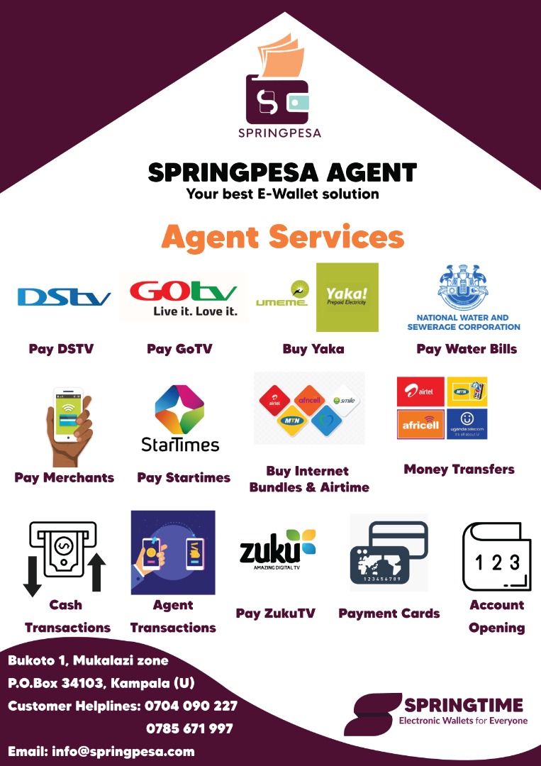 springwallets's tweet photo. Springpesa Agent.Our agency model is simple and is dedicated to the creation of employment opportunities for our agents and to offer payment services both to customers and non-customers.
#Springpesa https://t.co/pnOa7s5gdG