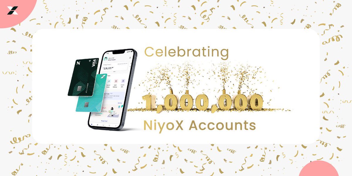 Us to our one million customers: we love you! 😍
Our one million customers to us: We love you more! 🥰

Here’s to everyone who banks on NiyoX in partnership with <a href="/EquitasBank/">EquitasBank</a> 🙌🏽