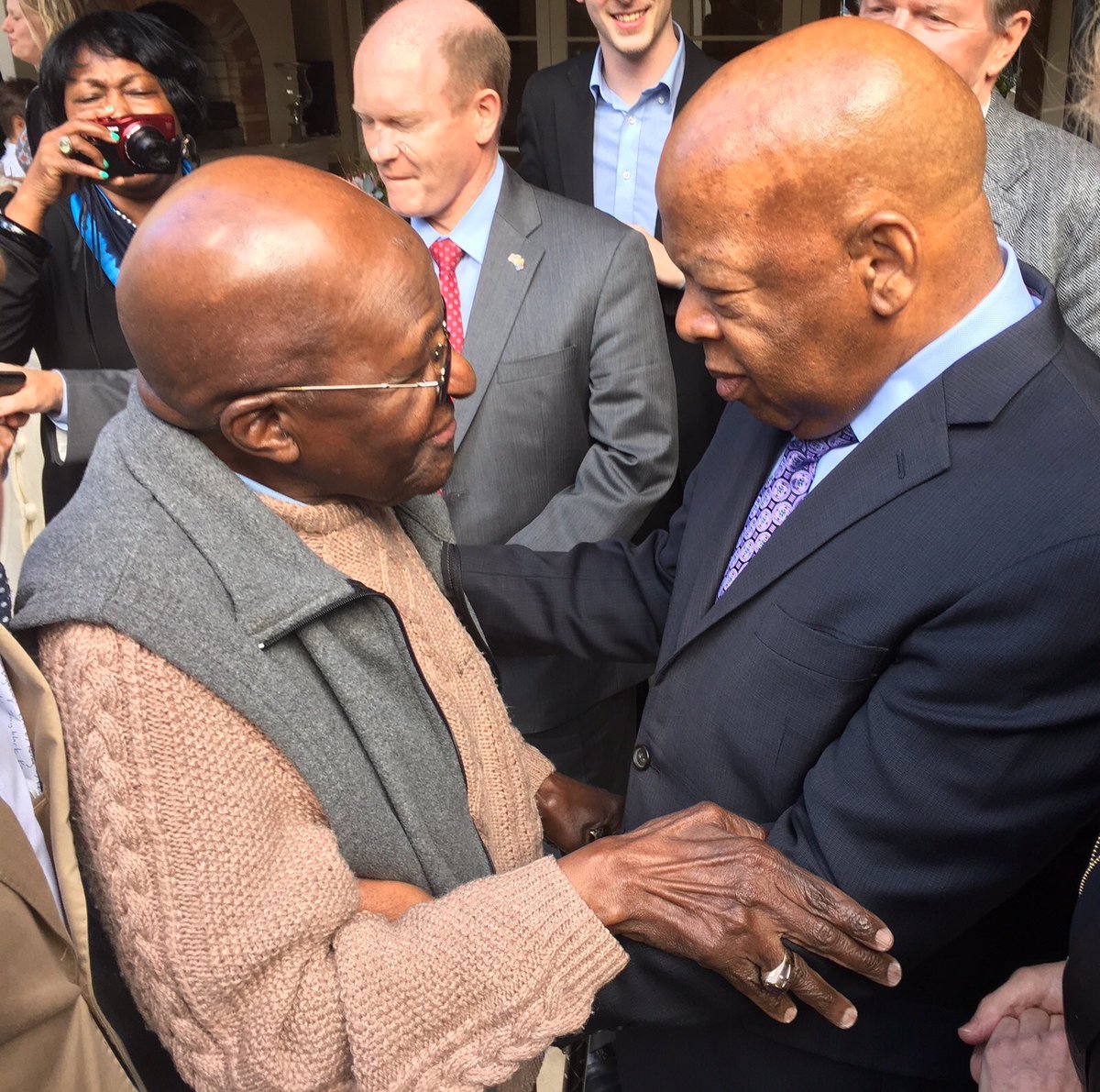 patrickgaspard's tweet image. I took this photo in Cape Town when I hosted Cong John Lewis on his return to South Africa. He and Archbishop Tutu couldn’t wait to embrace one another. Brothers in struggle. Benders of the arc of justice. Joined in eternity. They’ve done the hard work and leave the rest to us