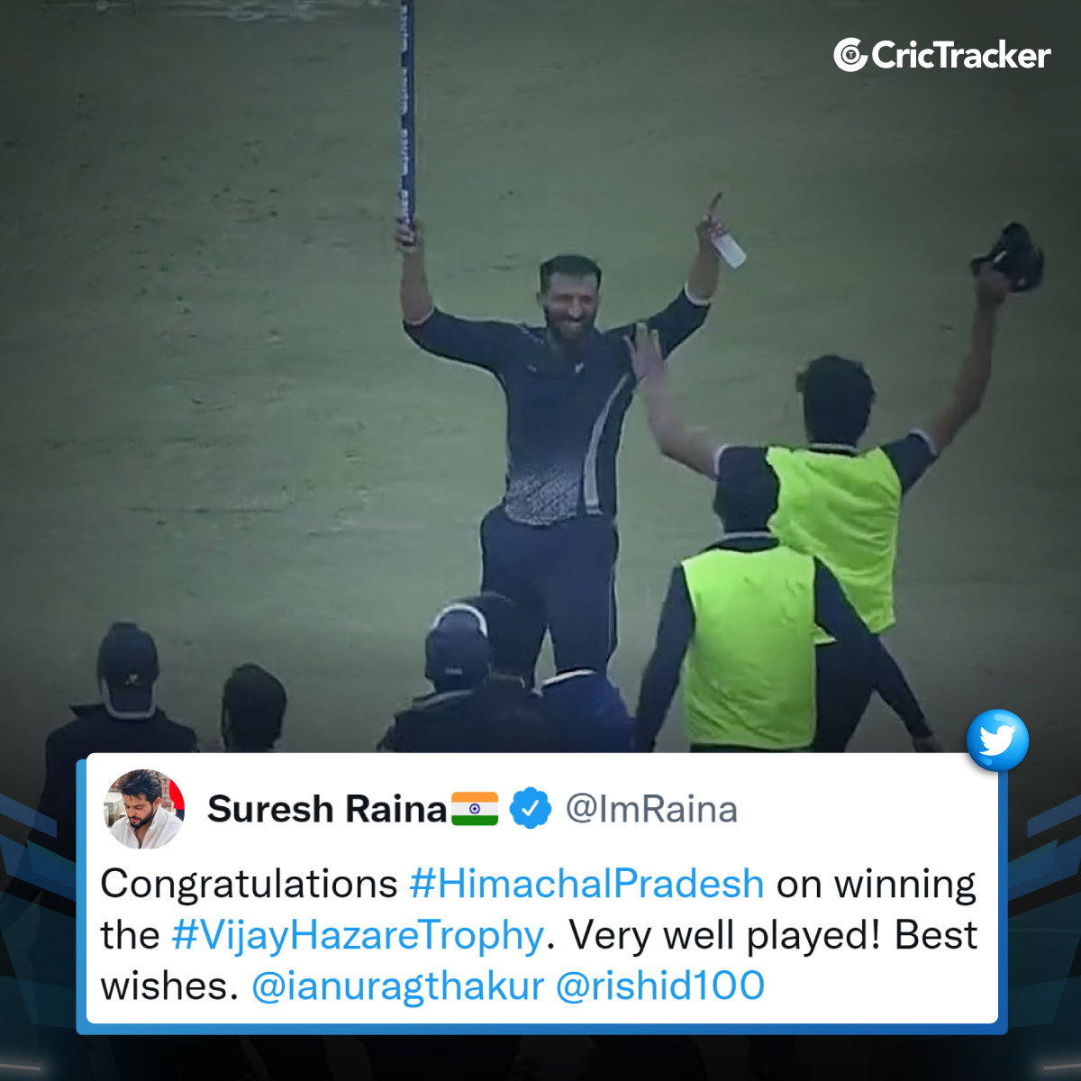 Cricketracker's tweet photo. A historic day for Himachal Pradesh.
#RishiDhawan #VijayHazareTrophy #VHT2021 #Cricket #CrucTracker https://t.co/zomlYrneid