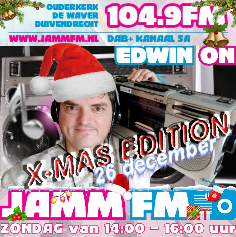 RadioEagleFM's tweet photo. Geniet deze 2e Kerstdag extra lekker van
" EDWIN ON " van 14:00 tot 16:00uur op JAMM FM.
2 "O"Clock in the afternoon OUDER-AMSTEL / AMSTERDAM The Netherlands. 14:00uur (CEST. Europe, GMT +2) - https://t.co/nkV4Anjqoz
- https://t.co/A9ErIveXYw
- https://t.co/gStAXTaYLc https://t.co/IaLzN1f4LH