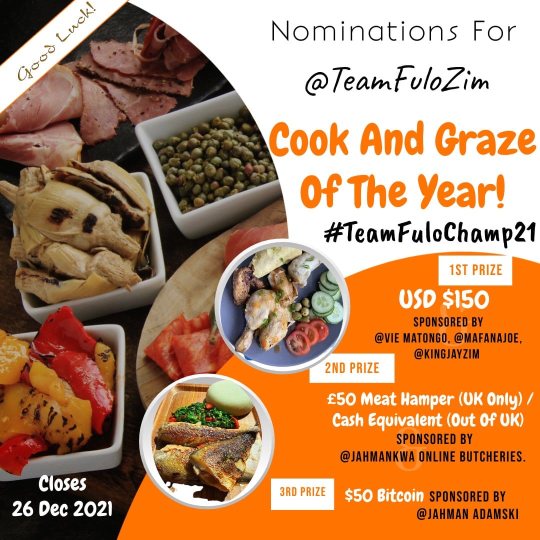 Time is running out! Voting closes today,Boxing Day. Vote for your #TeamFuloChamp21 before 11pm UK time. First Prize US$150 to be sent via money transfer for cash pick up.
2nd Prize A £50 meat hamper from <a href="/JahmanKwa/">KwaJahman</a> Online Butcheries
3rd Prize $50 BITCOIN .