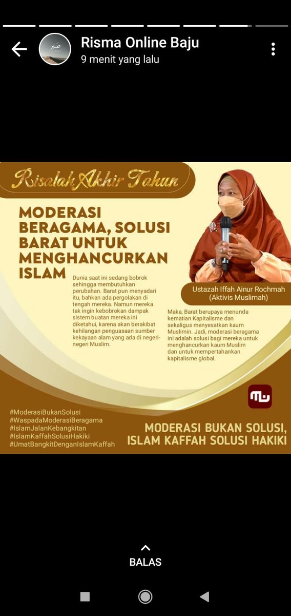 chetelya's tweet photo. RATU( Risalah Akhir Tahun)
#ModerasiBukanSolusi 
#IslamJalanKebangkitan 
#IslamKaffahSolusiHakiki 
#UmatBangkitDenganIslamKaffah 
@NormaAni8 https://t.co/t1KU3g4TGB