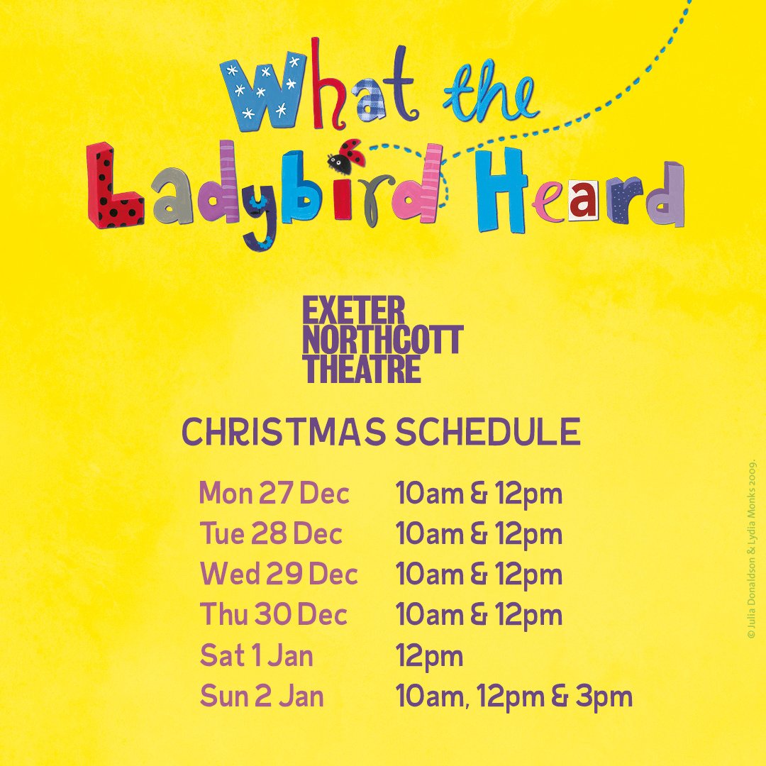 🌟Holiday schedule 🌟
Treat the family this holiday season and find out What the Ladybird Heard until 2 Jan <a href="/exeternorthcott/">Exeter Northcott</a> 💖