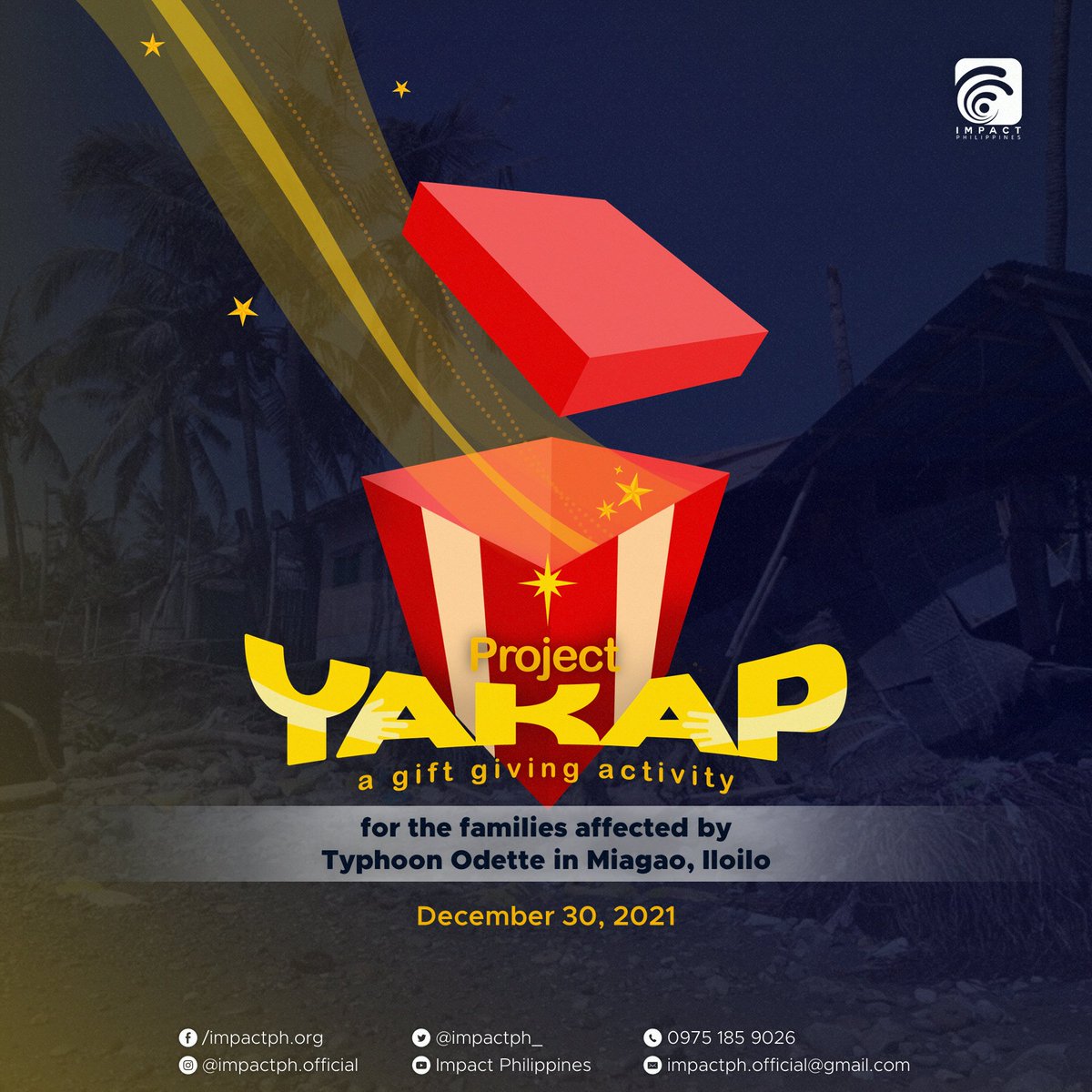 impactph_'s tweet photo. For this year's Project Yakap, the beneficiaries are the affected families by the typhoon Odette in Miag-ao, Iloilo. The donation drive is open until December 27, 2021.

Kindly see our Facebook post for more details;

https://t.co/4yrK0iSZRE https://t.co/Fo2VG3LLsN