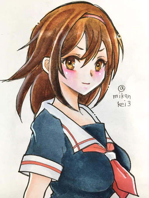白露 改です♪ 凛々しい♪ #艦これ版深夜の真剣お絵描き60分一本勝負 #艦これ版真剣お絵描き60分一本勝負_20211226 #白露 #艦これ 