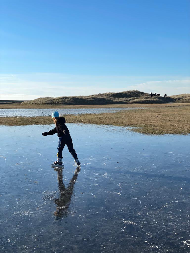 Schaatsen voor publiek! 🐴 🐮 #ijs #schaatsen #Ameland #2ekerstdag