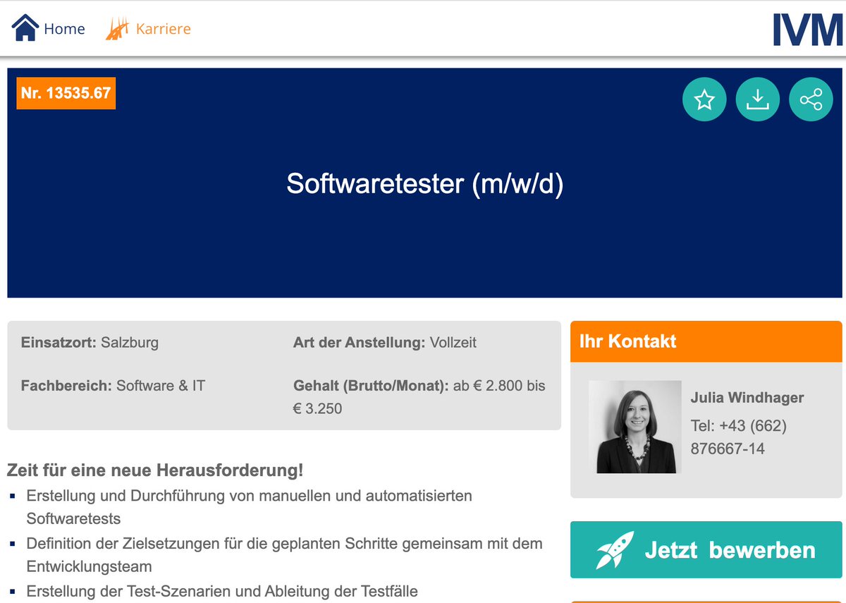RudolfGroetz's tweet photo. Are you looking for a new challenge? @IVM_at sponsor of the #testBustersNightVIENNA is hiring: 
+++ https://t.co/klF8ODtqPk Senior Software Tester (m/w/d)
+++ https://t.co/jpN2PDtzwC  Softwaretester (m/w/d) https://t.co/Ar7H2cQ3HS