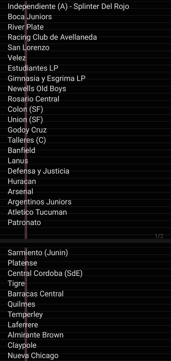 Bueno aca esta la Copa Argentina "Splinter Energy".
Elijan sus equipos, probablemente el torneo lo haga mañana