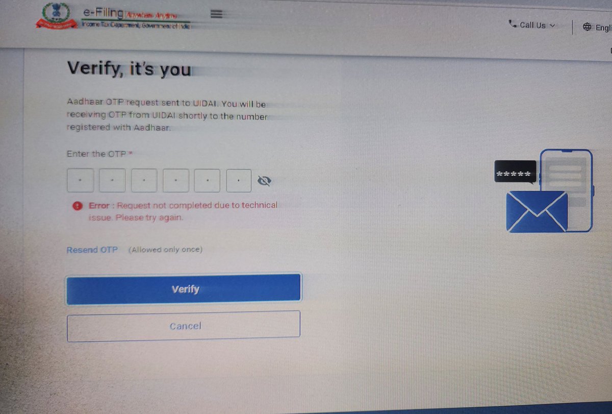 Iam_DhavalBhatt's tweet photo. OTP provided in text message  is not accepted by world class portal of @IncomeTaxIndia. only few days left and there is technical issue. can we expect @FinMinIndia or @nsitharaman to charge penalty and interest from @Infosys ? #Extend_Due_Dates_Immediately https://t.co/z7ICCZgJ6j
