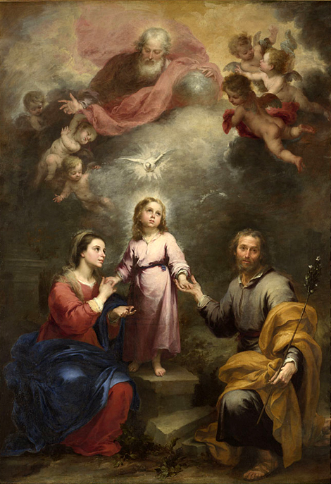 sergiomrvieira's tweet photo. As Trindades celestial e terrestre — Bartolomé Esteban Murillo, 1680.

("The Heavenly and Earthly Trinities") https://t.co/QdVhyfNo6O