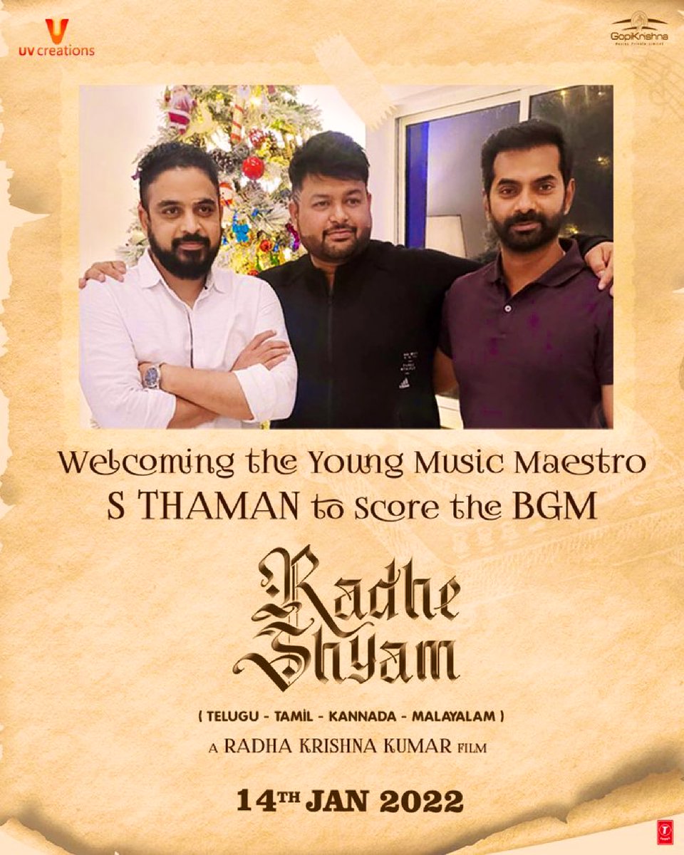 MusicThaman's tweet photo. With love !! This FILM Is full of Love ♥️
And the World Will Celebrate #ValentinesDay little earlier itself . Let’s keep Falling in love Again &amp; again and again 🎵 Now Let Me Put all the Hearts to It 
❤️💜🖤♥️🧡💛💚💙🤍🖤🤎💕❣️❤️‍🩹💞❤️‍🔥💓💗💖💘💝💟

#BlockBusterRadheShyam 🥁🥁🥁 https://t.co/aIr37Db99L