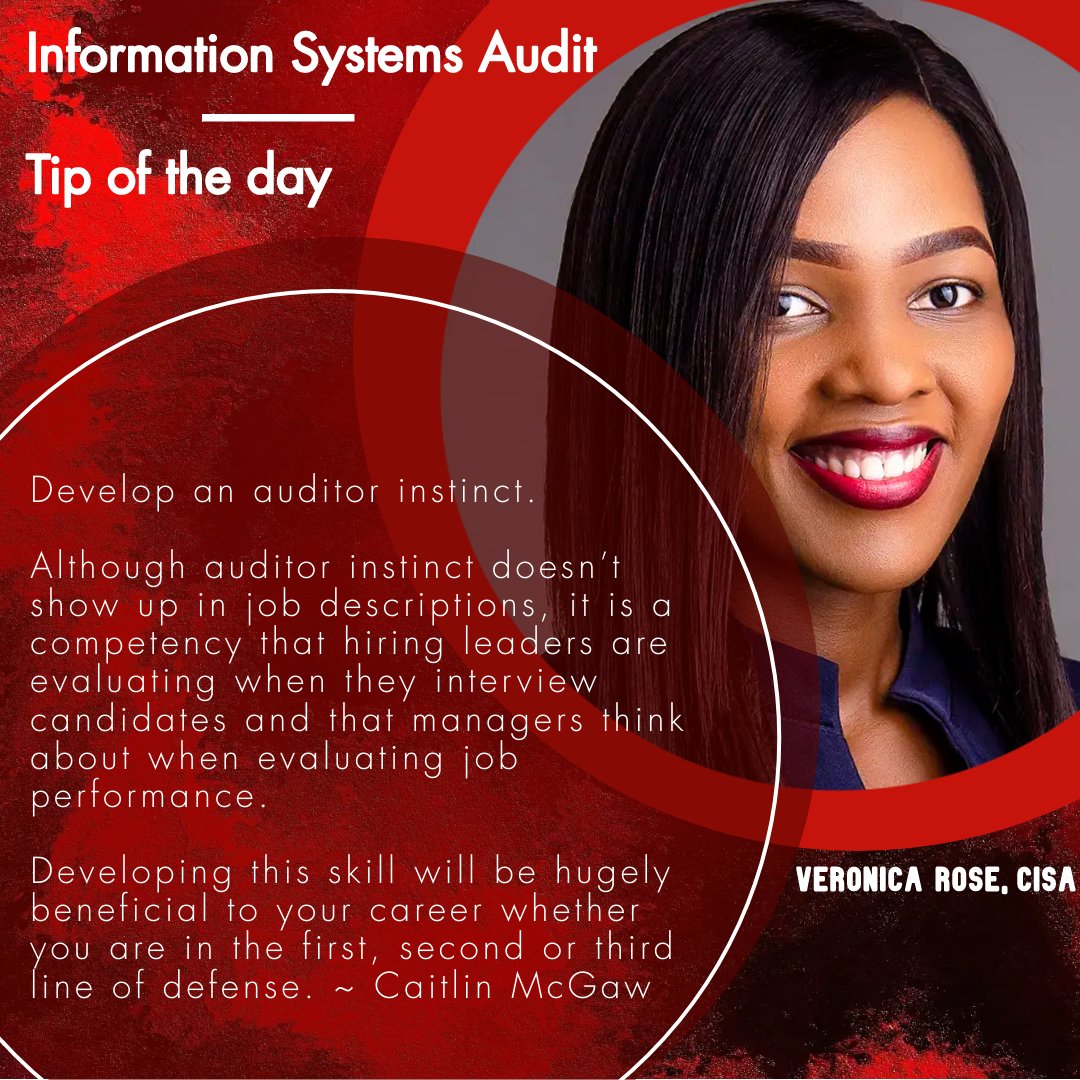 veronrose4's tweet photo. Tip of the day!

https://t.co/kJUtqjyPbP

#certifiedinformationsystemsauditor #CISA #ISAuditor #auditing #Audit #systemsauditor #infosec #proudauditor #auditor #Professional #ArtificialIntelligence #DataAnalytics #technicalknowledge #careertips https://t.co/Rgq6y1vM3y