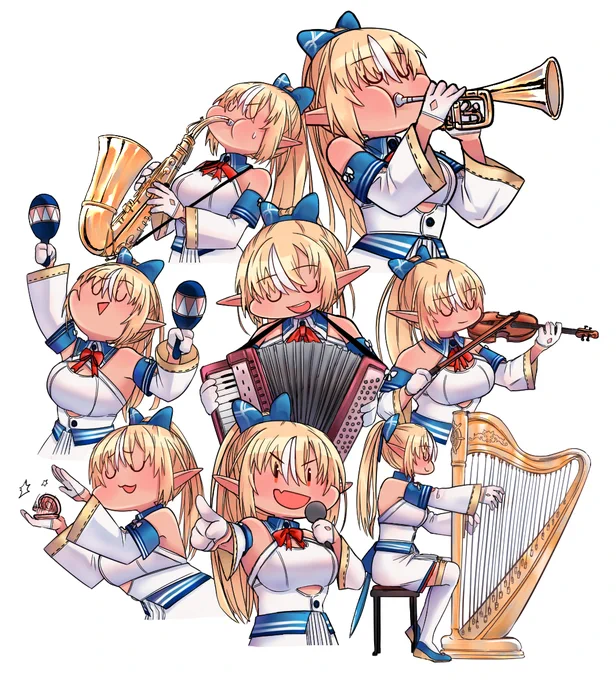 フレアちゃんに似合う楽器と能力は..と思いながら描いてみました🤔
#しらぬえ 