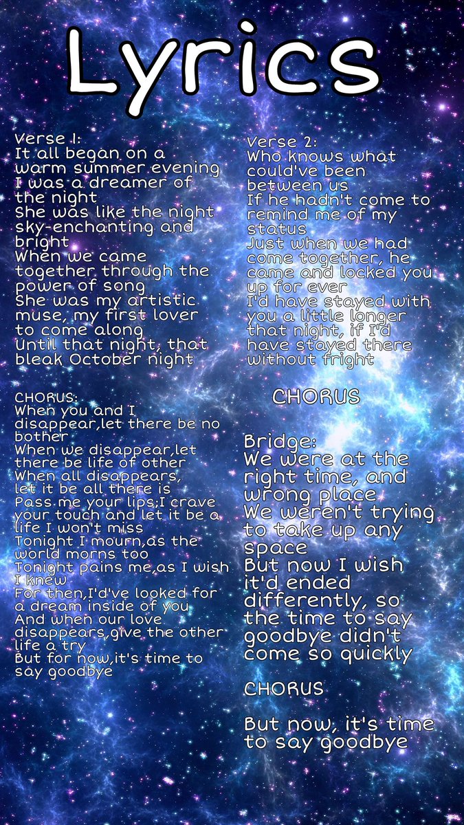 pumpkinpieir's tweet photo. Here are the lyrics of my song, "It's Time to Say Goodbye". They are dedicated to someone whom I've loved dearly in the days my youth, and I wanted to do honour their memory through the song.🧡

#itstimetosaygoodbye #lyrics #rockpowerballad #ireland #pumpkinpie #singer #Eurovisnt https://t.co/6RIuiHyH8I