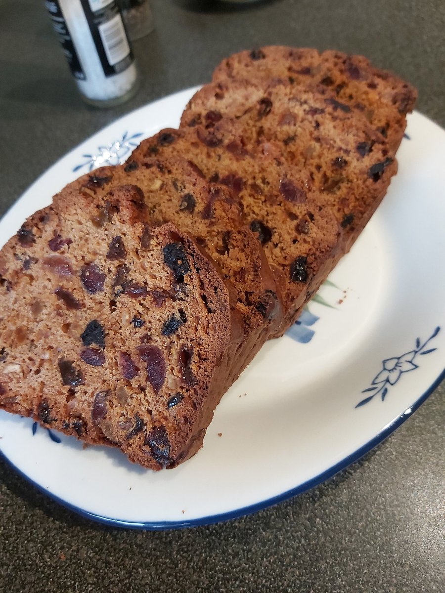 ForthHazera's tweet photo. The home made fruit loaf has been sliced. Pleasing distribution of ingredients! #nommm https://t.co/4pL6psgeSn