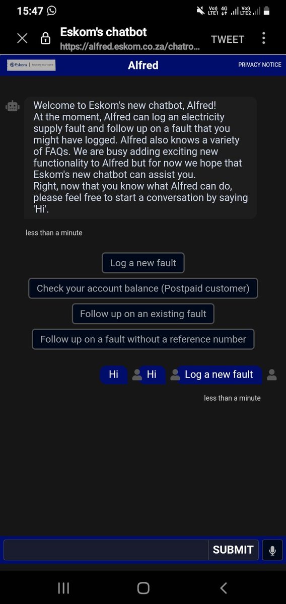 PapaOnako's tweet photo. @Eskom_SA I've been trying to use it for hours, it is not working https://t.co/HCDdbWZpix