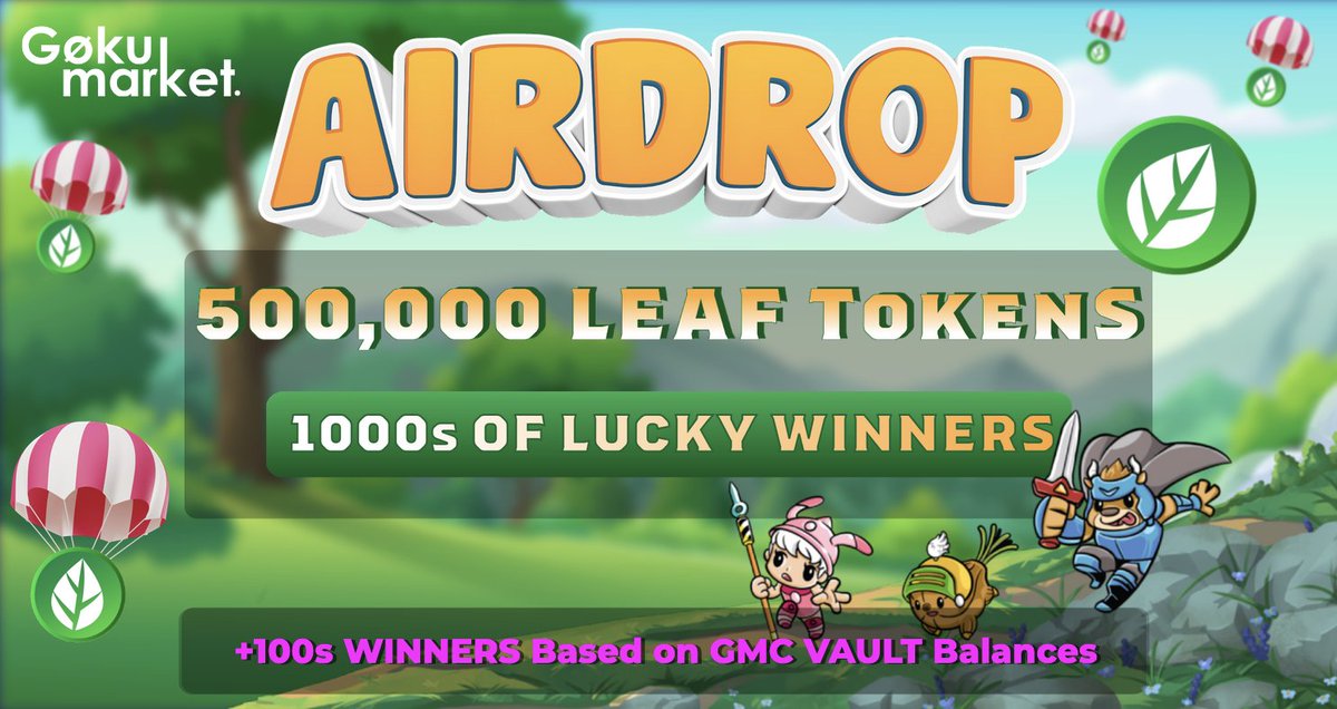 GokuMarketDAO (@gokumarket) on Twitter photo 🚨 <a href="/GokuMarket/">GokuMarketDAO</a> x @SeederFinance #LEAF Token AIRDROP ALERT!🚨
💥 1000s winners Will Win 500,000 LEAF Tokens
🎁 Participate & Share to #Win More!🎁
📜 Details here: bit.ly/GokuMarketLEAF…
💎 #Like & #ReTweet this post to earn even more points!
#GokuMarket #Airdrop #Airdrops 🚨 <a href="/GokuMarket/">GokuMarketDAO</a> x @SeederFinance #LEAF Token AIRDROP ALERT!🚨
💥 1000s winners Will Win 500,000 LEAF Tokens
🎁 Participate & Share to #Win More!🎁
📜 Details here: bit.ly/GokuMarketLEAF…
💎 #Like & #ReTweet this post to earn even more points!
#GokuMarket #Airdrop #Airdrops
